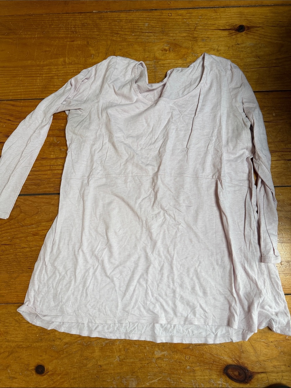 PureJill J Jill Long Sleeve Seamed Swing Top in Light Pink